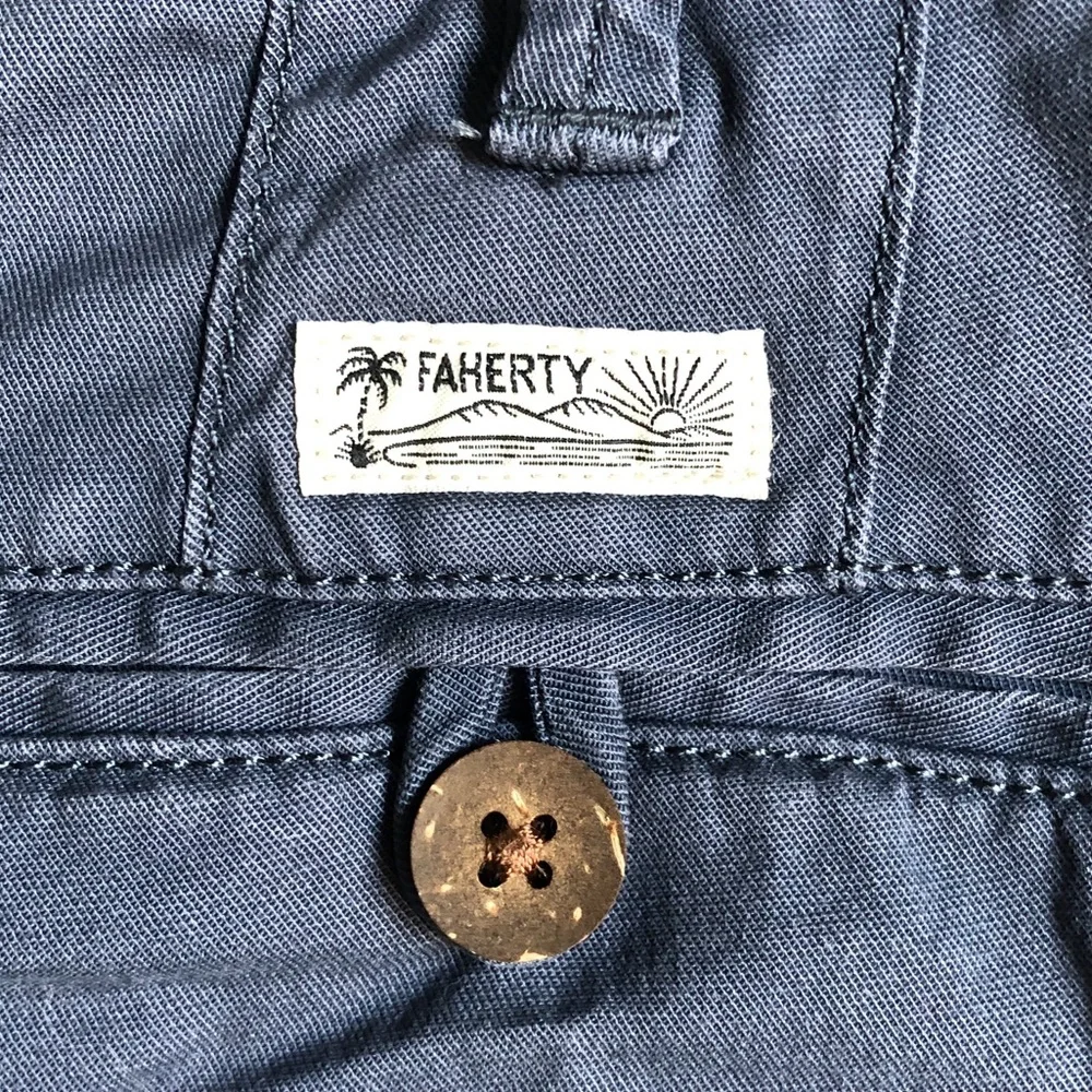 Faherty Mens Island Life Shorts Blue Grey 30 MBS2106-VNY 9”